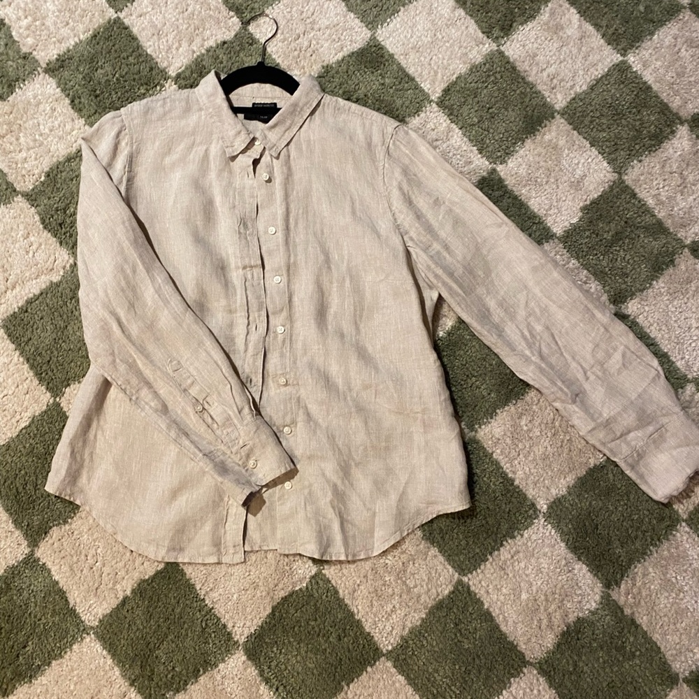 J. Crew Light Tan Casual Button-Down Shirt